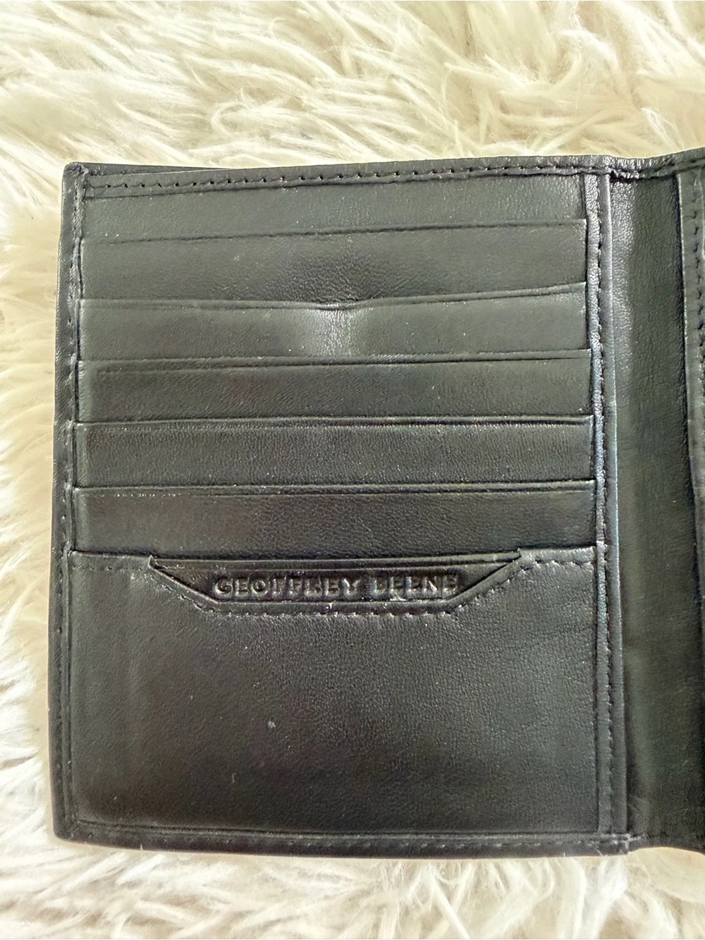 Geoffrey Beene Black Leather Men's Bifold Wallet/Card Holder